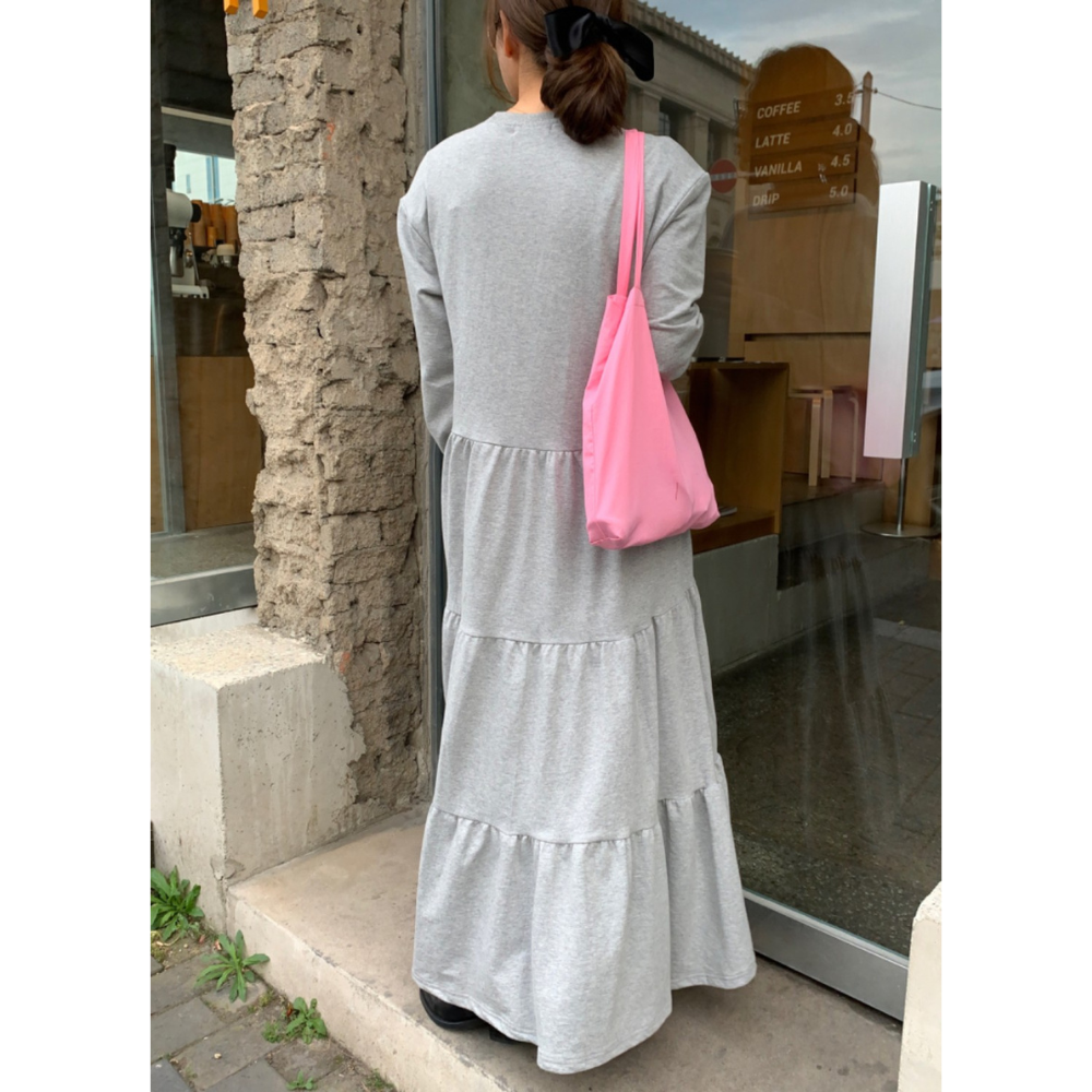 スウェットライクデザインルーズフィットワンピース