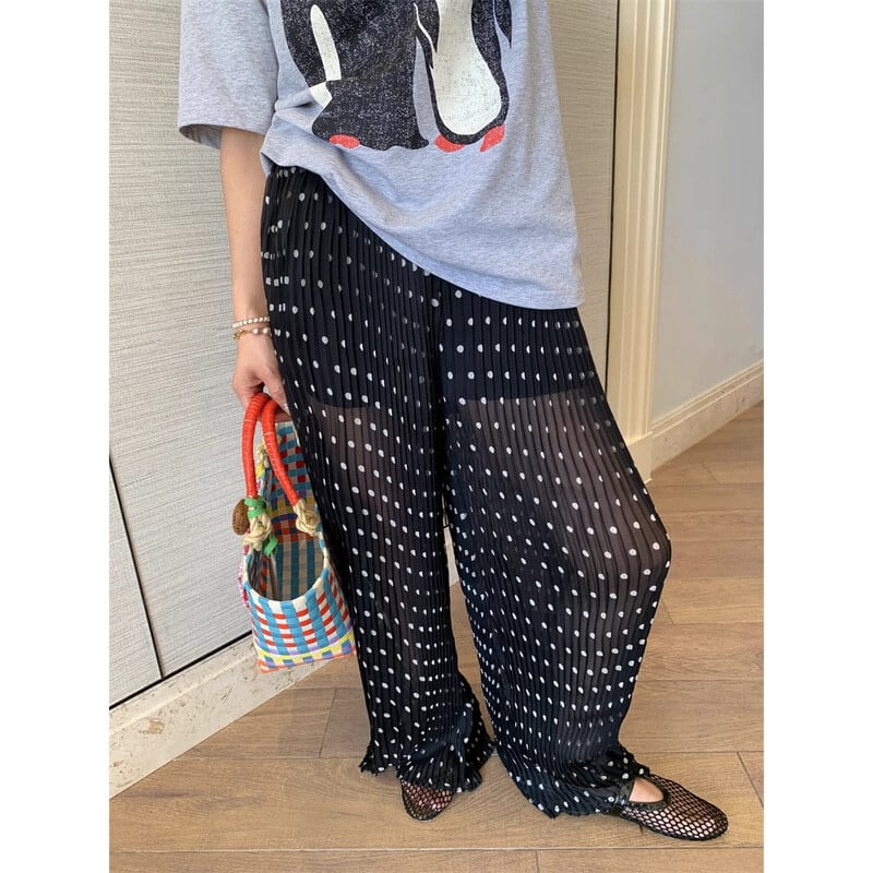 ドットパターンシアーシフォンロングパンツ