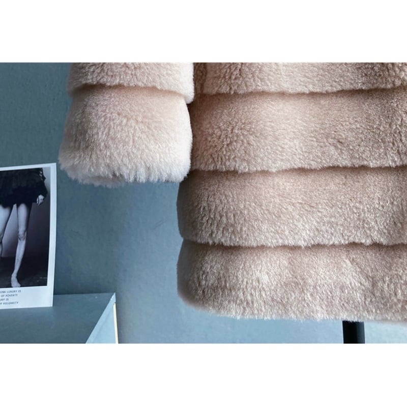 グラデュアリーラウンドカラーファーコート