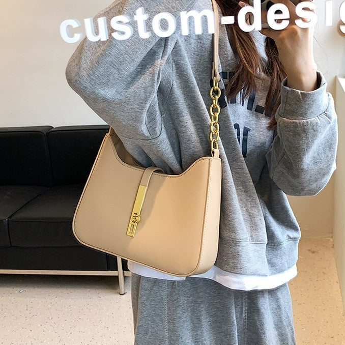 チェーン&シングルストラップスモールスクエアショルダーバッグ