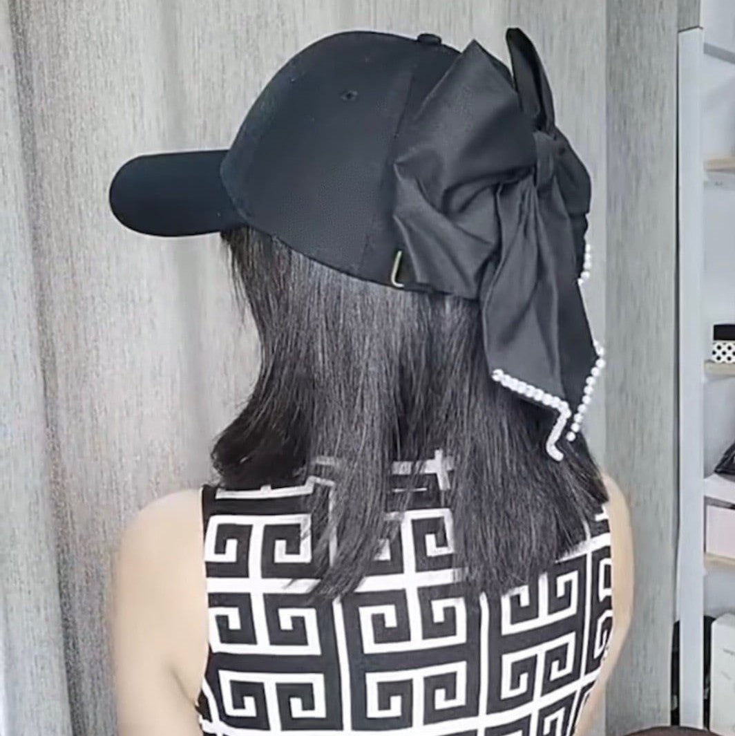 パール&バックリボンキャップ