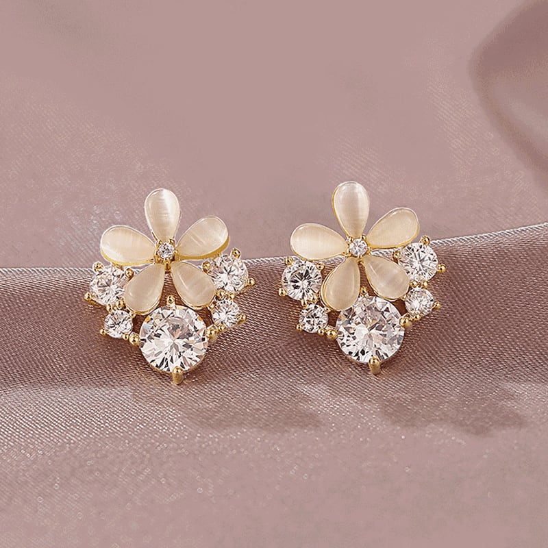 フラワー&クリスタルピアス&イヤリング