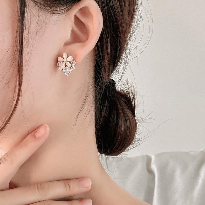 フラワー&クリスタルピアス&イヤリング
