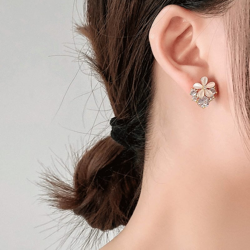 フラワー&クリスタルピアス&イヤリング