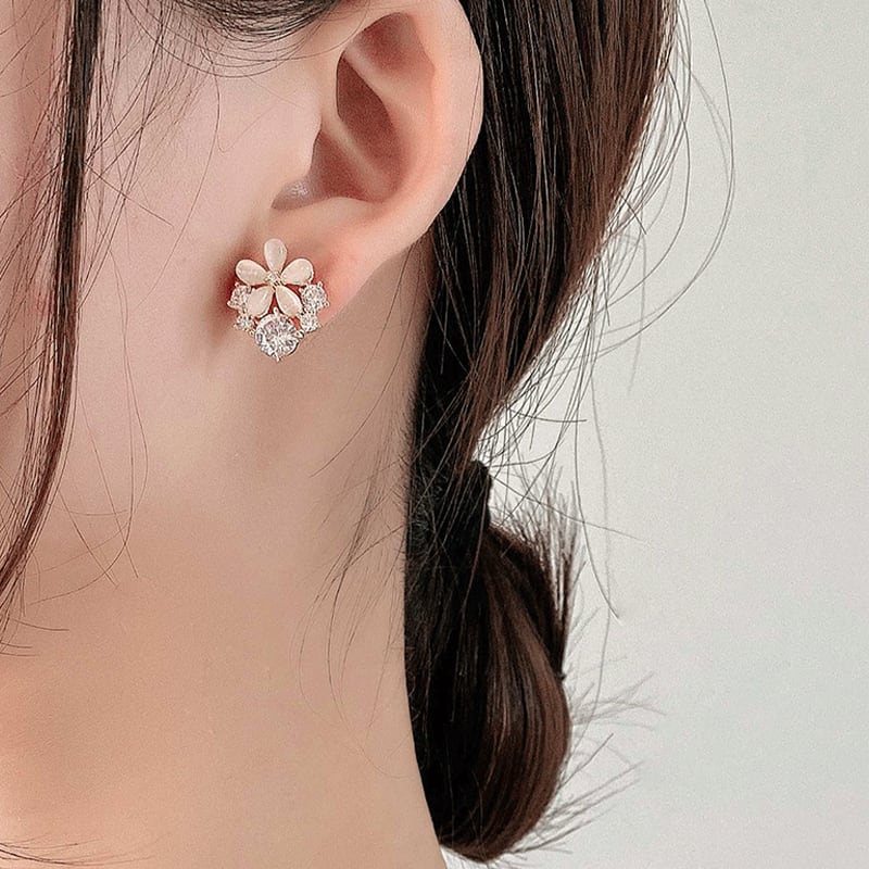 フラワー&クリスタルピアス&イヤリング