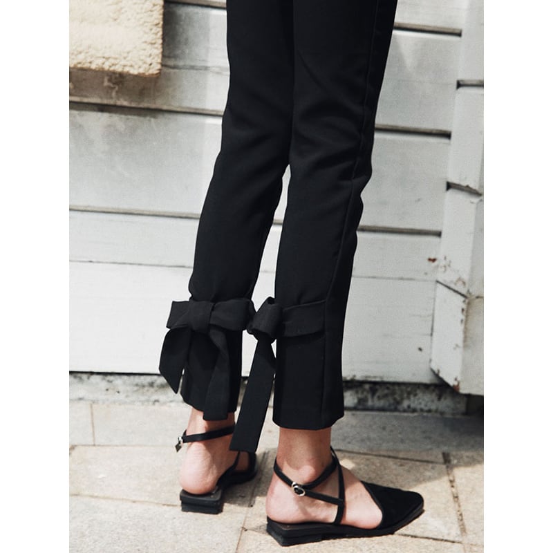 【Weekly SALE】【すぐお届け】バックリボンロングパンツ