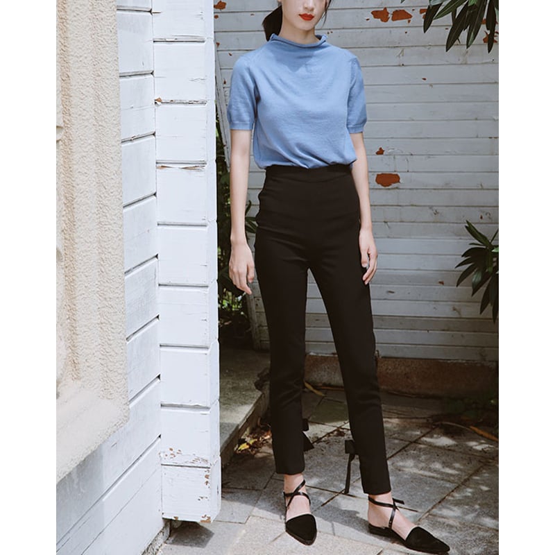 【Weekly SALE】【すぐお届け】バックリボンロングパンツ