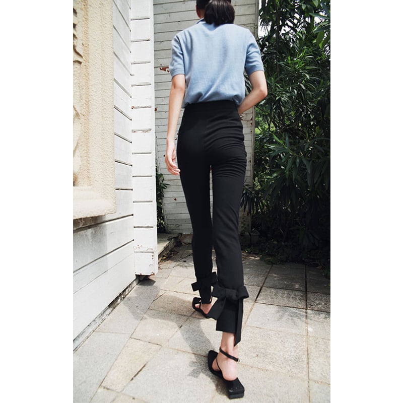 【Weekly SALE】【すぐお届け】バックリボンロングパンツ