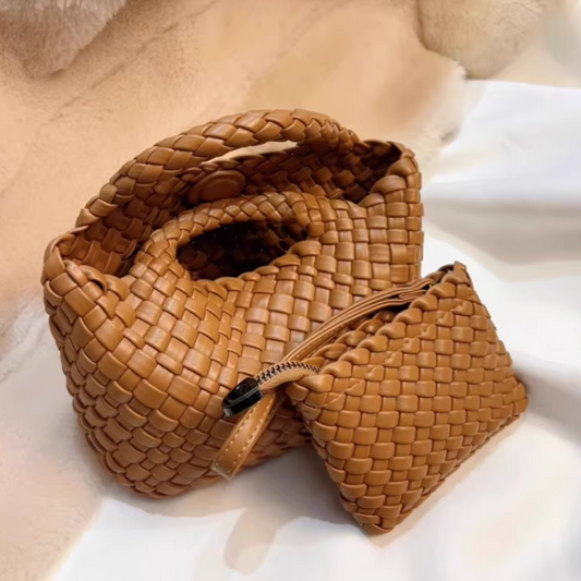 チェーンショルダーメッシュレザースモールバッグ