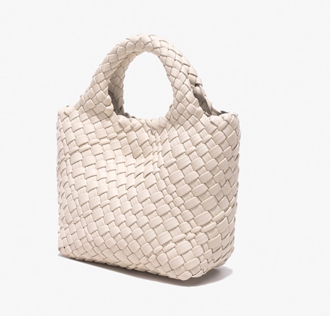 チェーンショルダーメッシュレザースモールバッグ