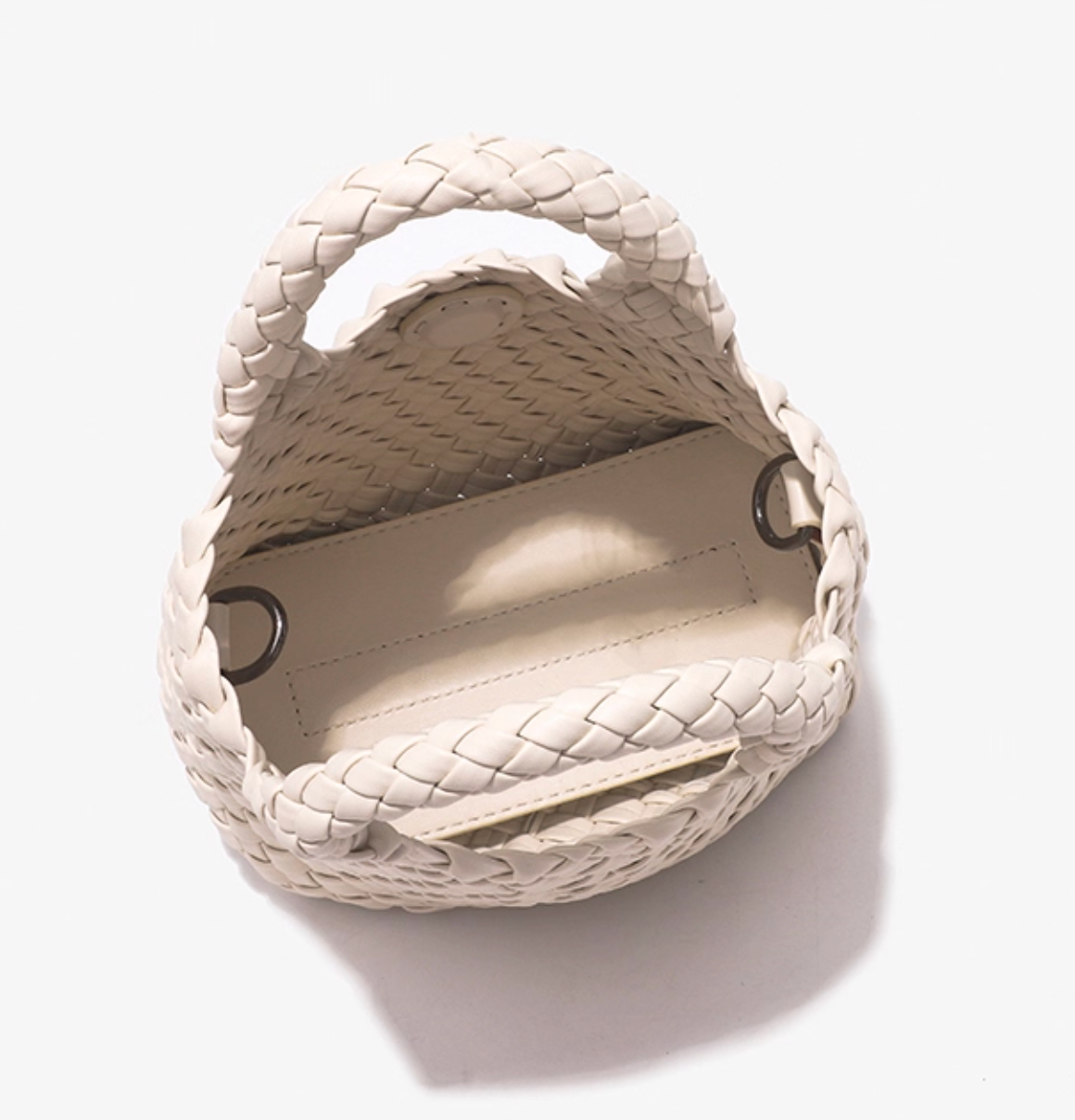 チェーンショルダーメッシュレザースモールバッグ