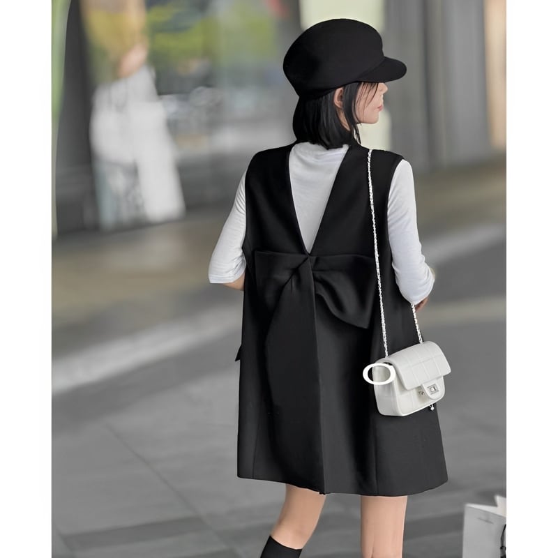 バックリボン＆オープンバックジレベスト