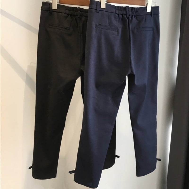 【すぐお届け】パール＆リボンテーパードロングパンツ