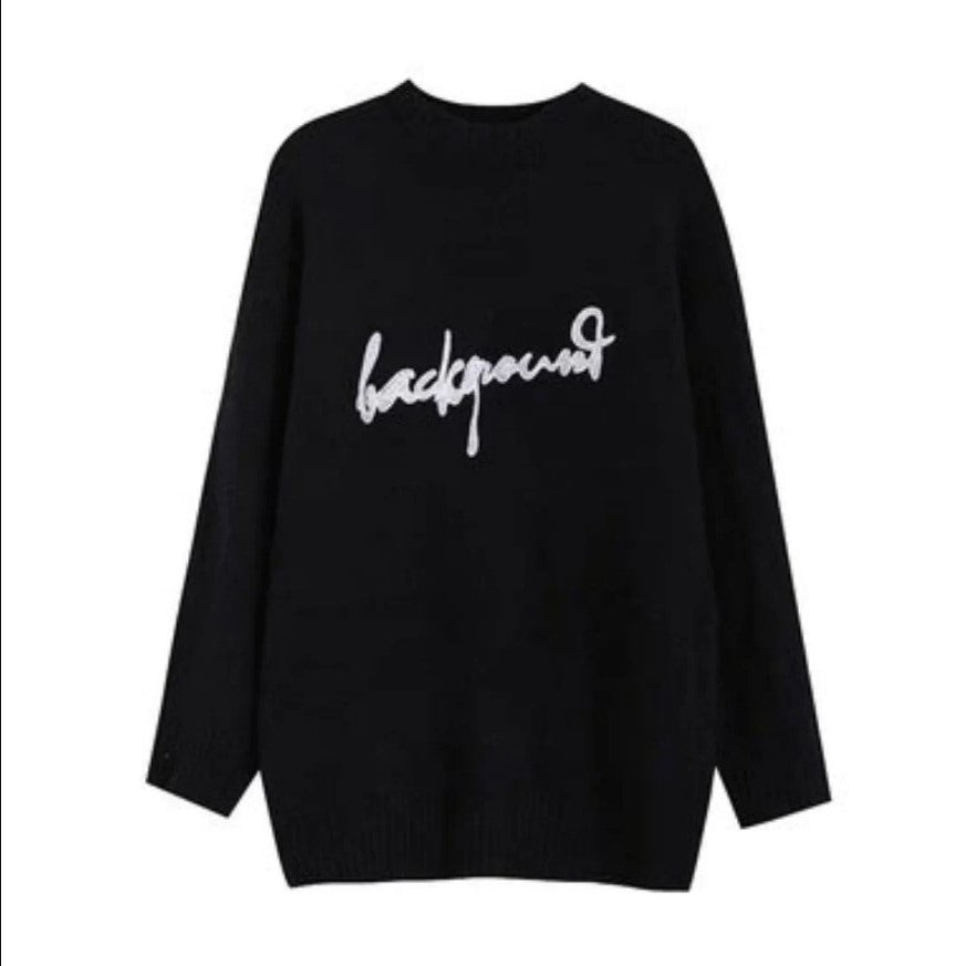 ロゴエンブロイダリーオーバーサイズニット